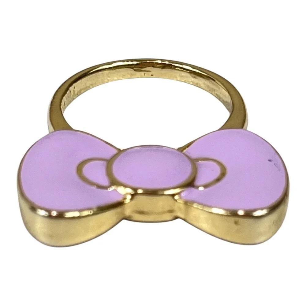Hello Kitty Inspired‎ Custom Purple Bow Enamel Kawaii Ring Size 5.5